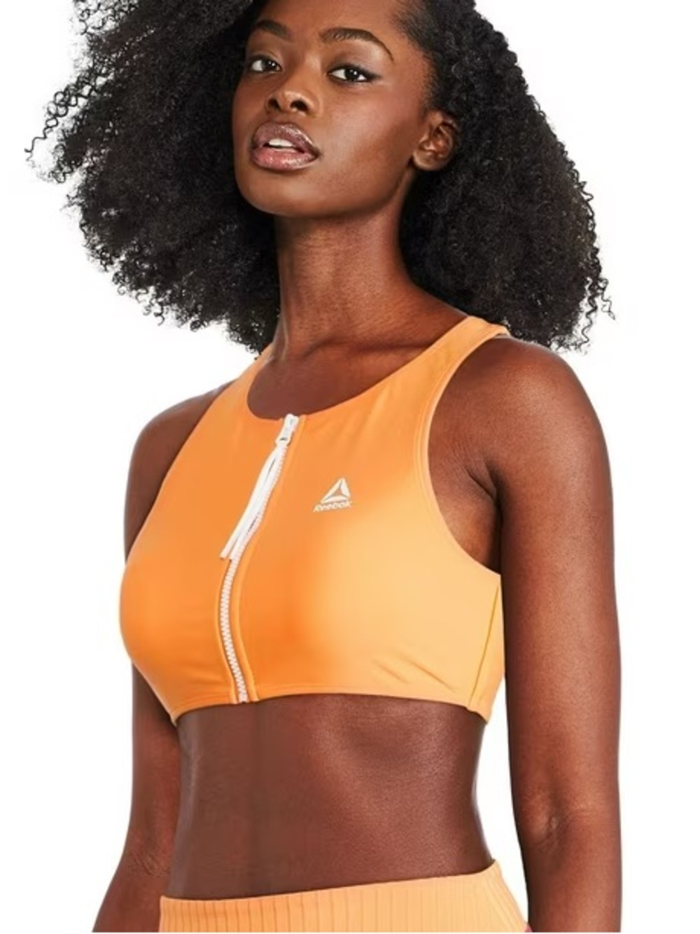 4/$20 Reebok Orange Front-Zip Sports Bathing Suit